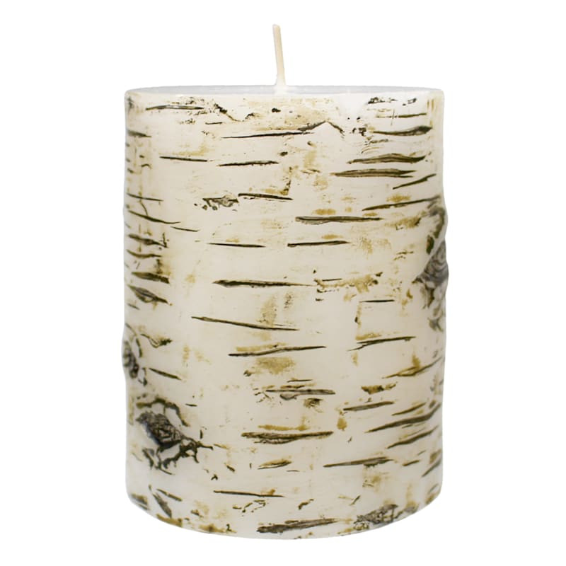 Birch Unscented Pillar Candle, 3x4 | At Home