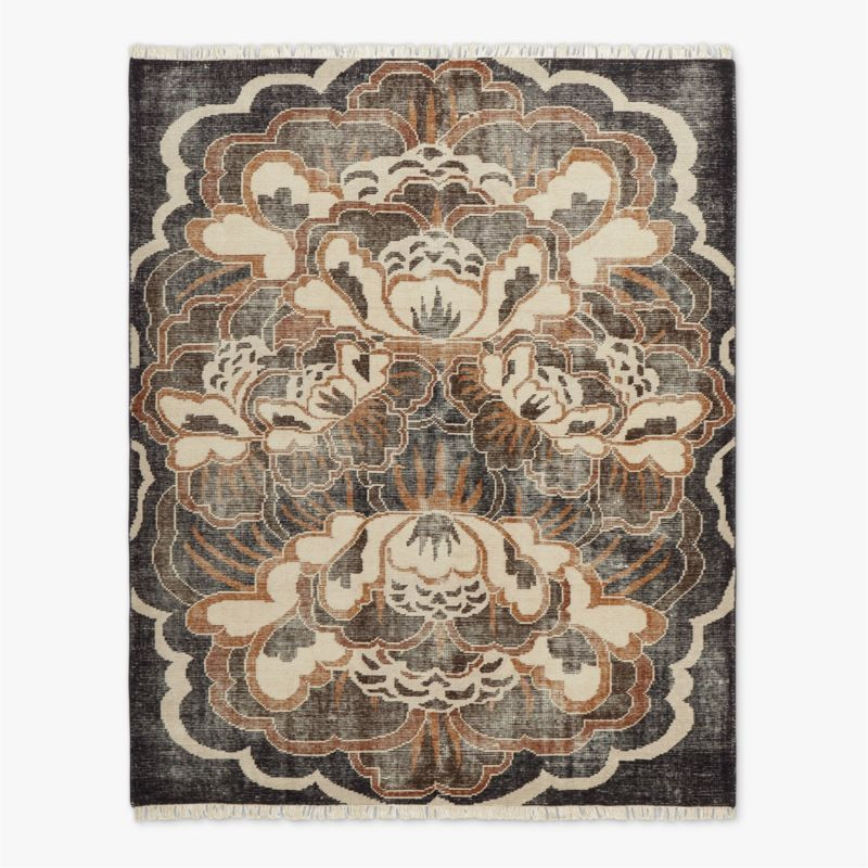 Allure Hand-Knotted Copper Floral Wool Area Rug 8'x10' + Reviews | CB2 | CB2