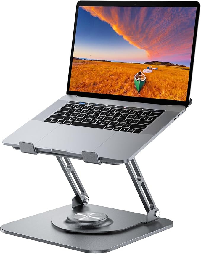 Laptop Stand for Desk, Adjustable Computer Stand with 360° Rotating Base, Ergonomic Laptop Riser... | Amazon (US)