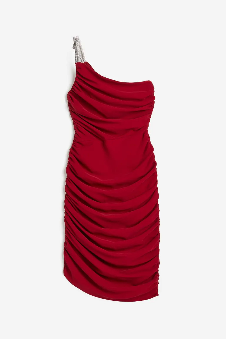 Rhinestone-strap one-shoulder dress | H&M (UK, MY, IN, SG, PH, TW, HK)