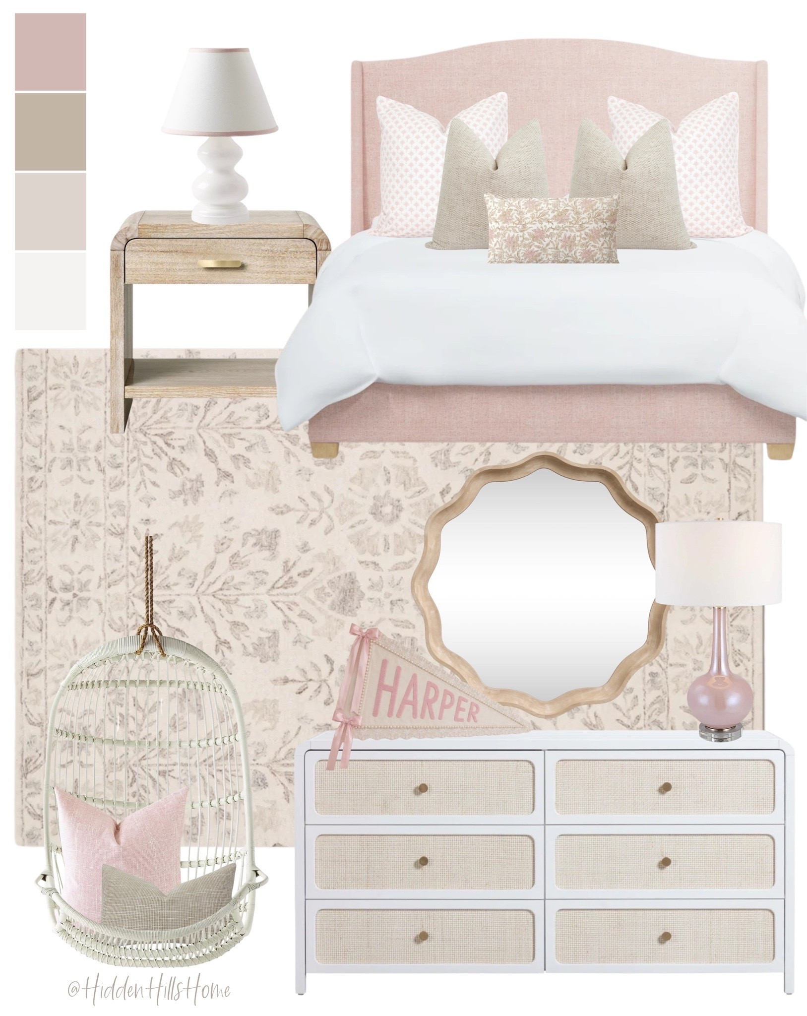Girls bedroom decor ideas, girls room mood board, teen girls bedroom design, home decor inspiration, pink girls room, teen girls room inspiration, bedding, bedroom nightstands #girls

#LTKHome #LTKSaleAlert #LTKKids