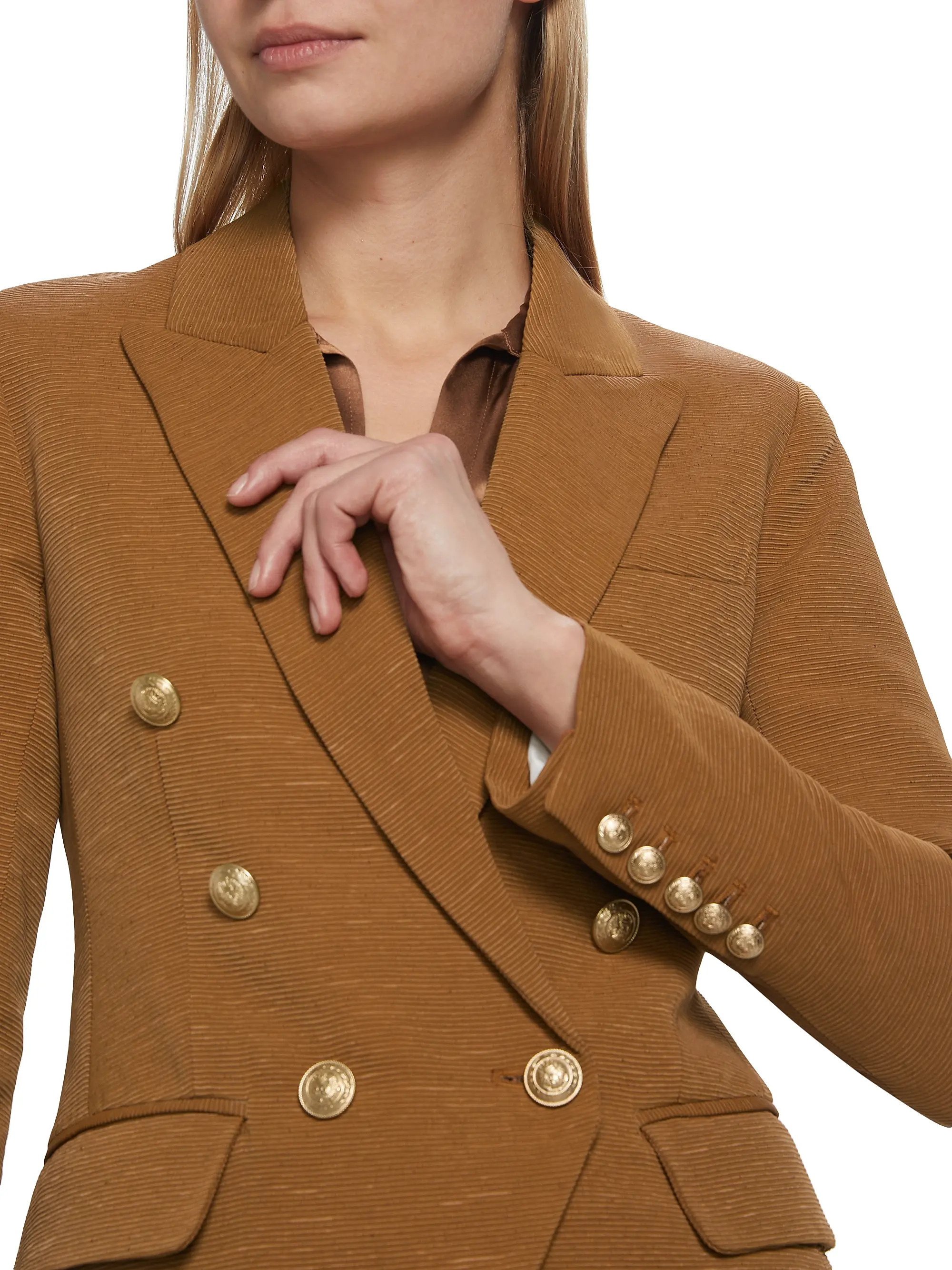 Kenzie Cotton-Blend Double-Breasted Blazer | Saks Fifth Avenue