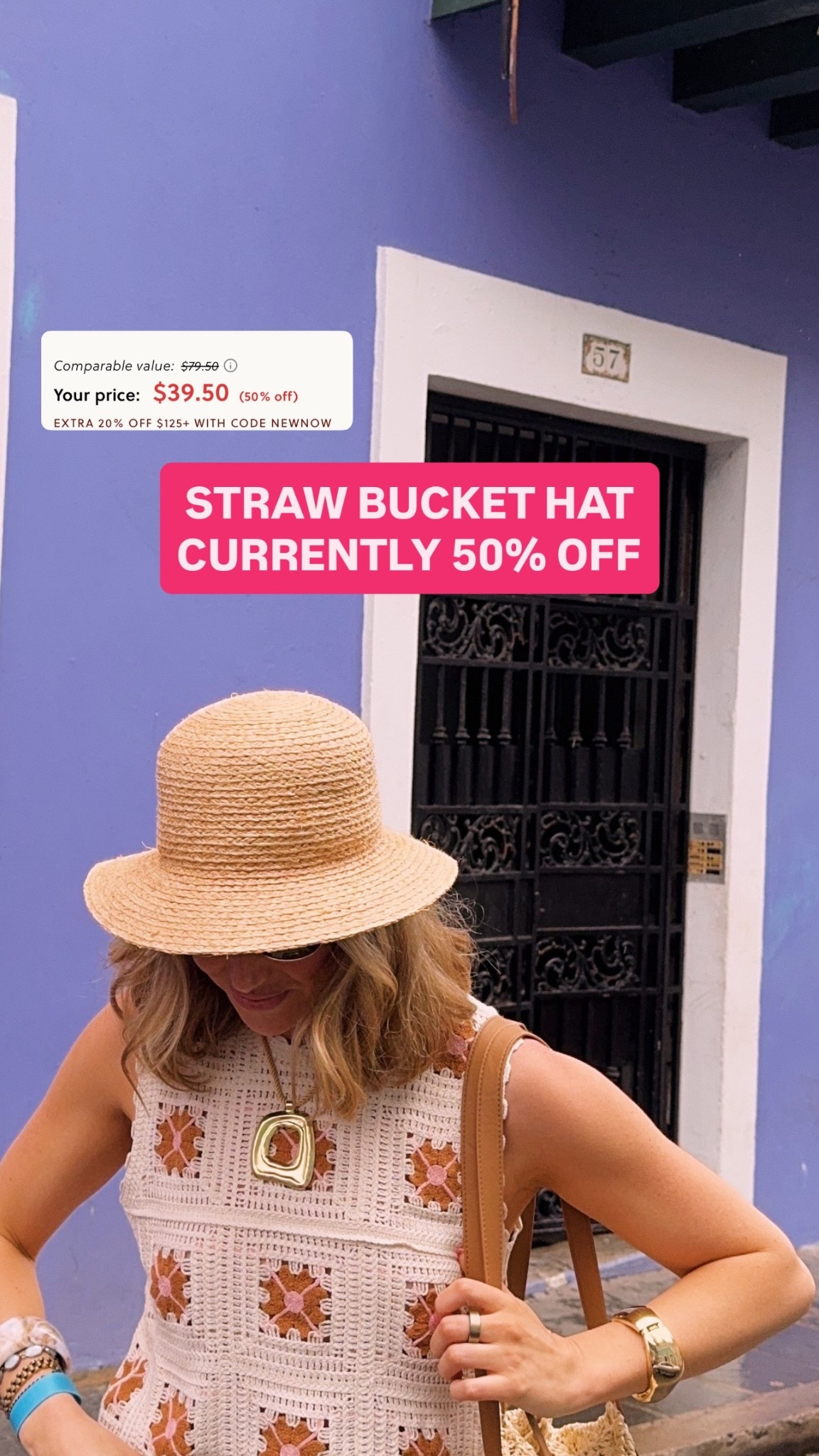 The straw bucket hat is currently 50% off right now. I’ve been my go to and I keep getting a couple months on it.￼

#LTKootd #LTKgrwm
