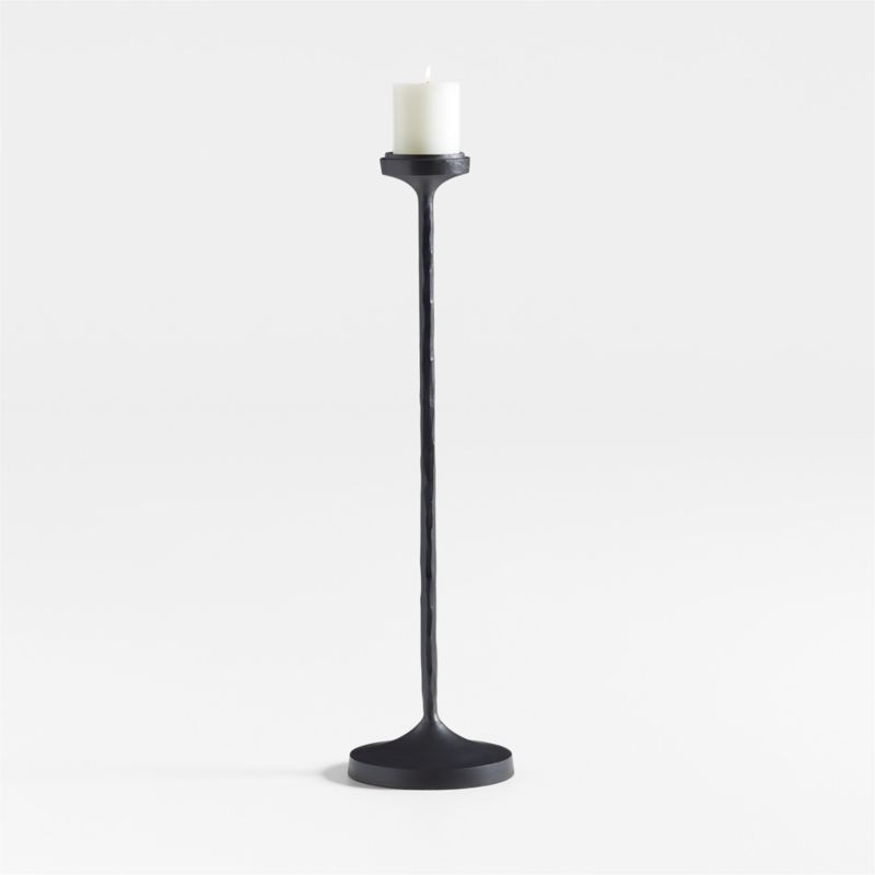 Maloy Black Metal Floor Pillar and Taper Holder 27" + Reviews | Crate & Barrel | Crate & Barrel
