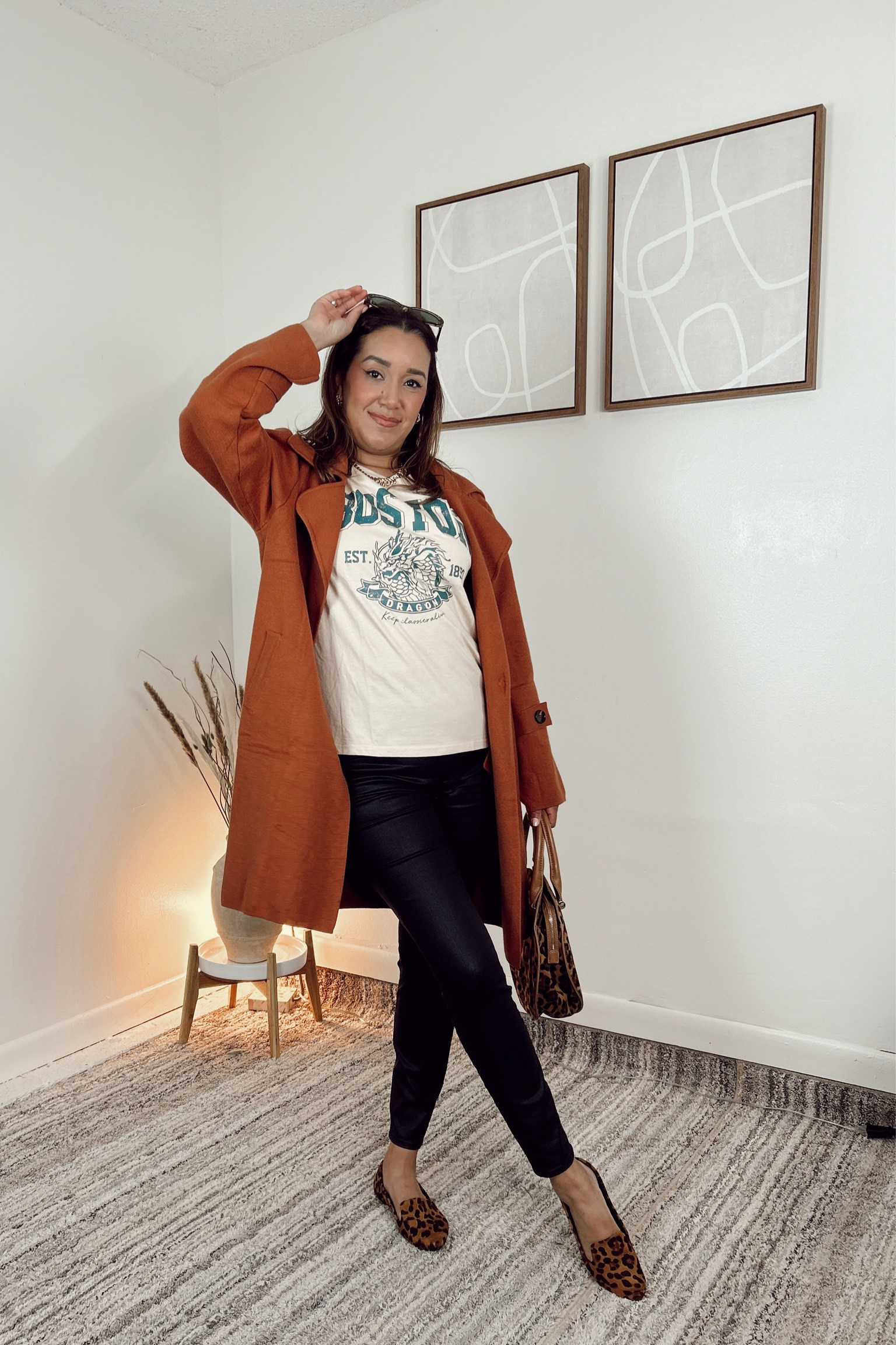 OOTD 
Coat size M
T-shirt size L
Pants size 8 
Shoes size 7

#LTKSeasonal #LTKOver40 #LTKFallSale