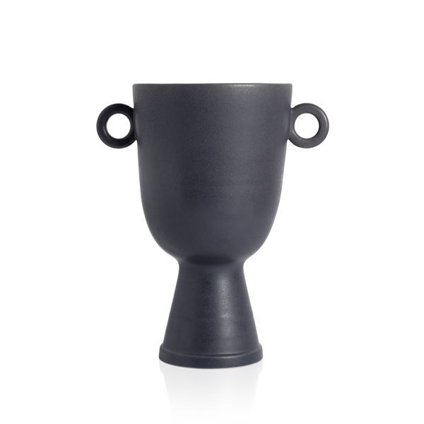 Anillo Wide Ceramic Vase - Matte Black Ceramic | Scout & Nimble