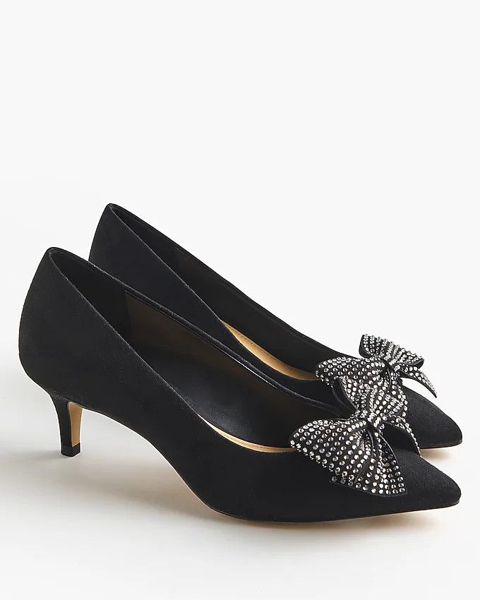 Rhinestone bow heels | J.Crew Factory