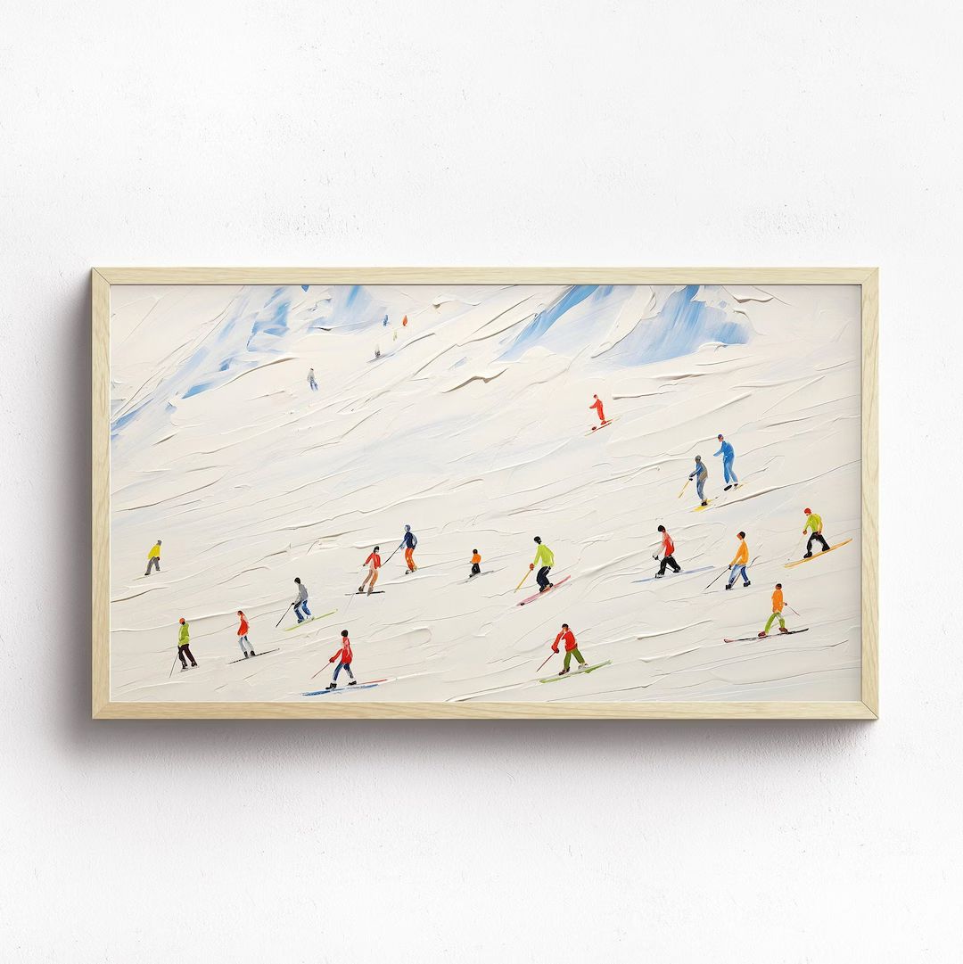 Abstract Winter Frame TV Art DIGITAL Download Ski Snow Painting for TV Pop Art Modern Frame Tv Ar... | Etsy (US)