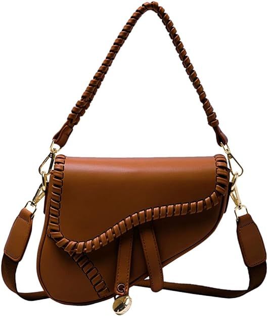 PURFANREE Women Trendy Saddle Shoulder Bag Clutch Purse Underarm Handbag Satchel HandBag Crossbod... | Amazon (US)
