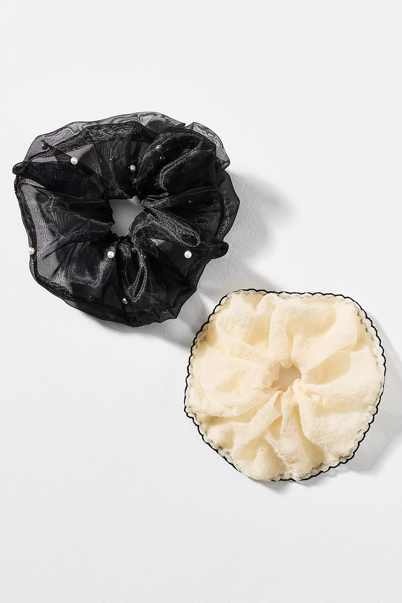 Sheer Embellished Scrunchies, Set of 2 | Anthropologie (US)