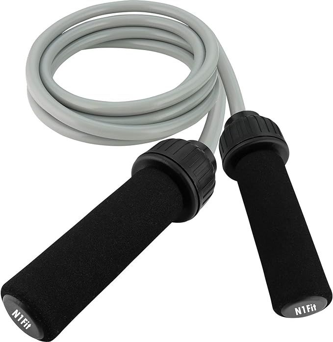 Weighted Jump Rope - (1LB) Solid PVC for Crossfit and Boxing - Heavy Jump Rope with Memory Non-Sl... | Amazon (US)