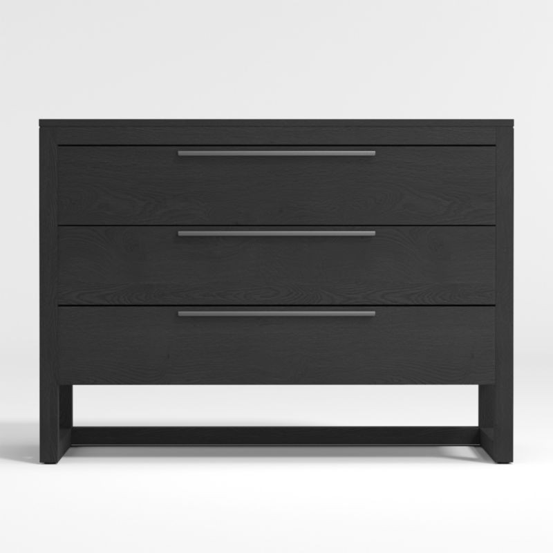 Linea Black Teak Wood 3-Drawer Chest + Reviews | Crate & Barrel | Crate & Barrel