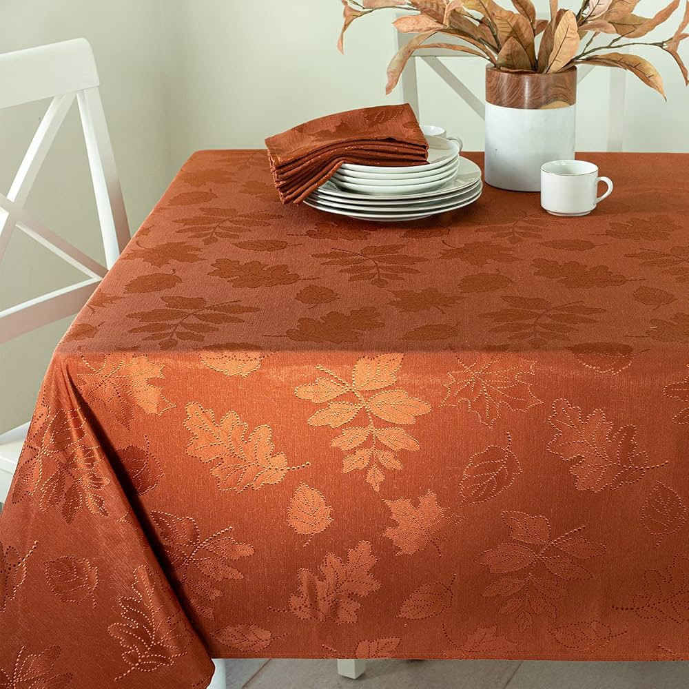 Benson Mills Harvest Legacy Damask Fabric Table Cloth Fall, Harvest, and Thanksgiving Tablecloth ... | Amazon (US)