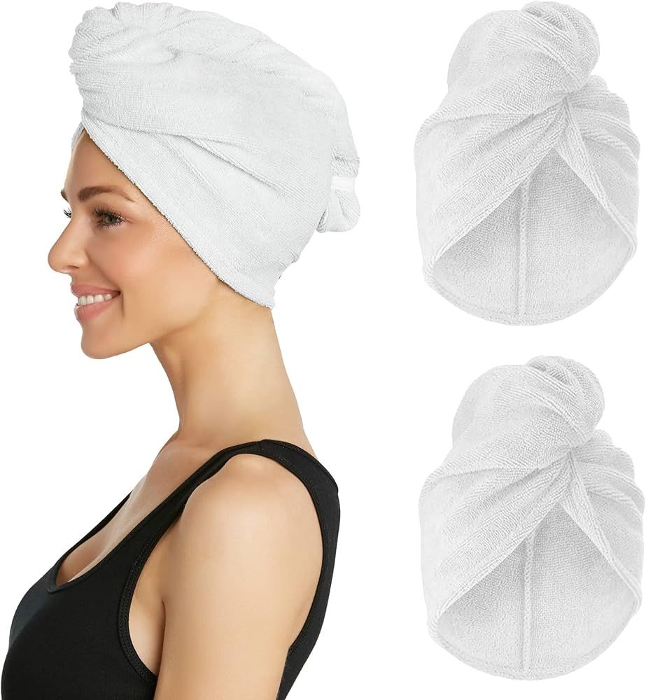 Turbie Twist Microfiber Hair Towel Wrap for Women and Men | 2 Pack | Bathroom Essential Accessori... | Amazon (US)