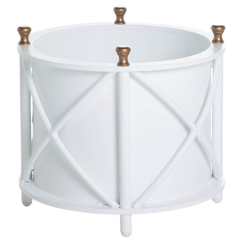 Frances Small Round Planter, White | One Kings Lane