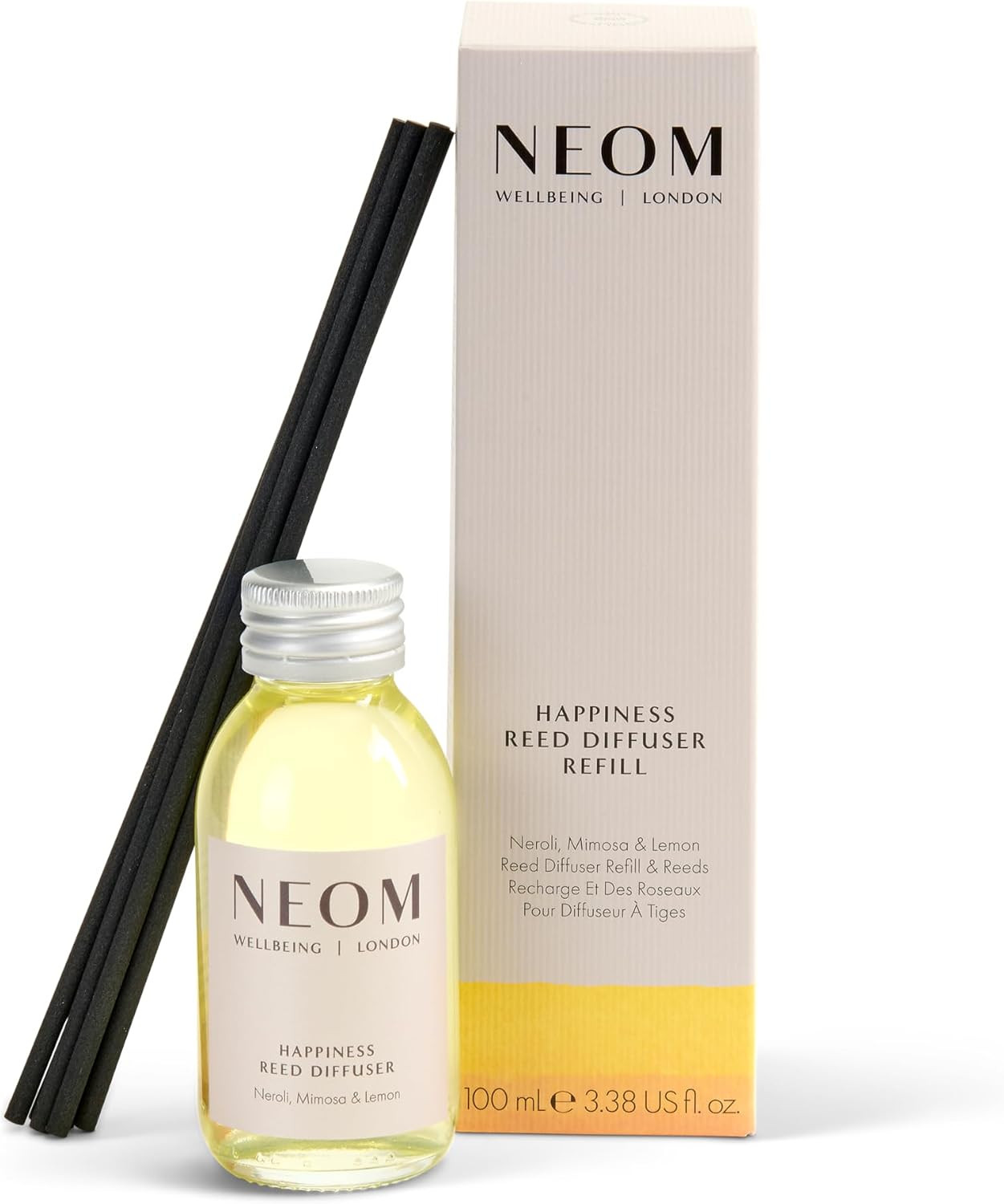 NEOM Happiness Reed Diffuser Refill, Neroli, Mimosa & Lemon, 100ml | Amazon (UK)