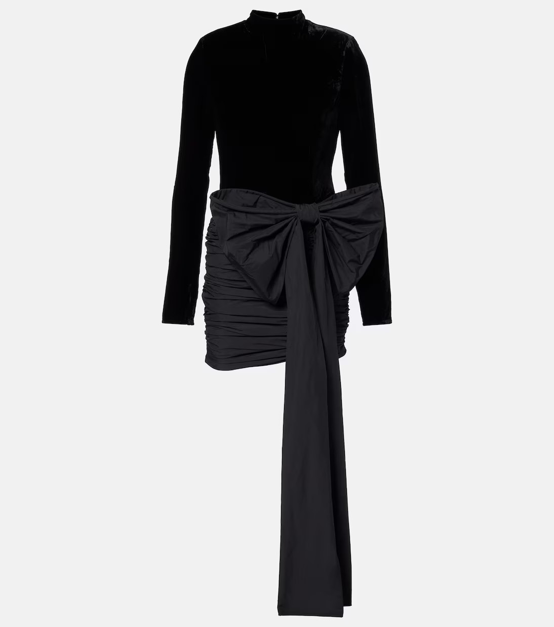 Bow-detail ruched velvet minidress | Mytheresa (US/CA)