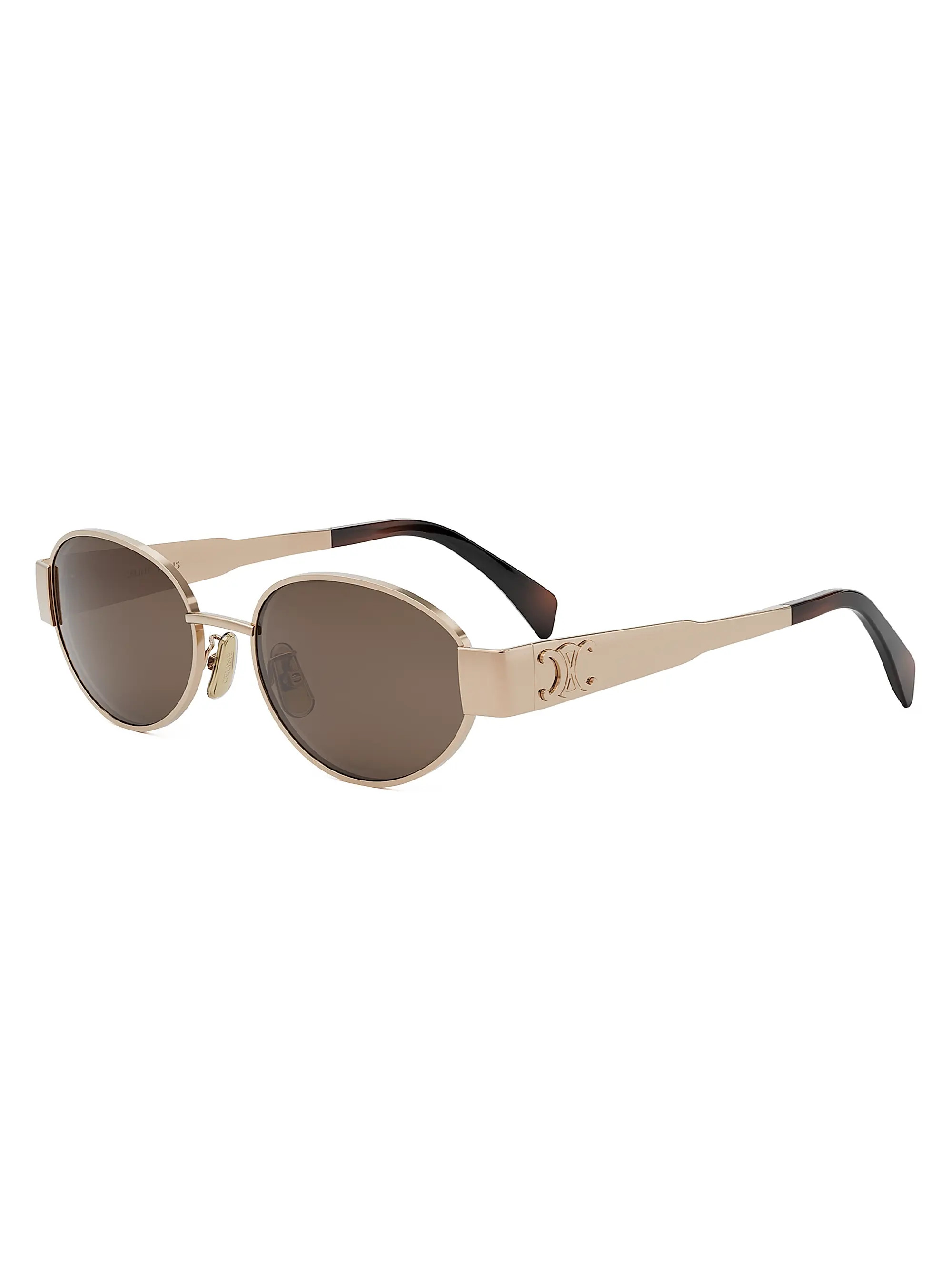Shop CELINE Metal Triomphe 54MM Oval Sunglasses | Saks Fifth Avenue | Saks Fifth Avenue