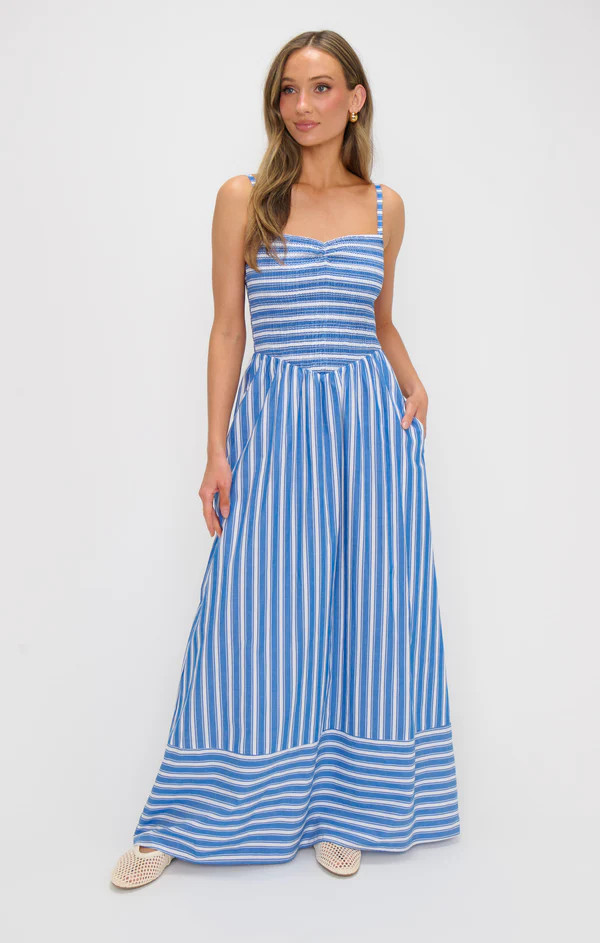 Dixie Maxi Dress ~ Coastal Blue Stripe | Show Me Your Mumu
