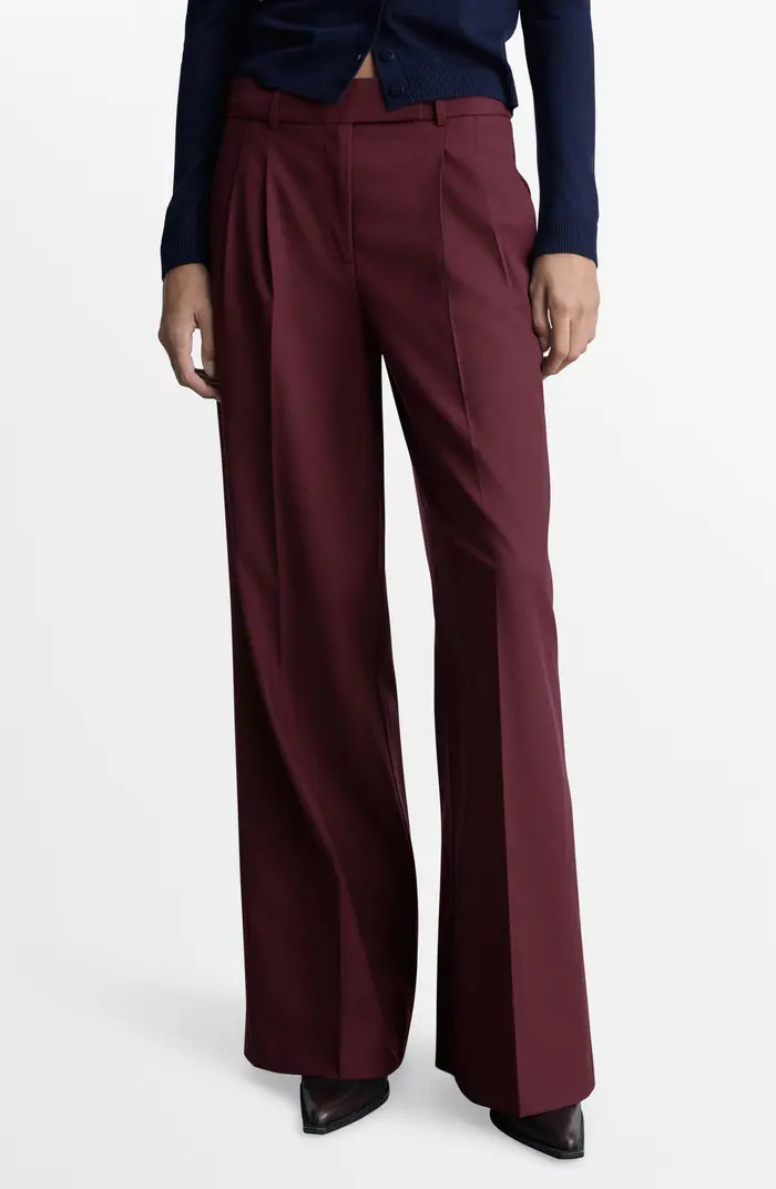 MANGO Pleated Wide Leg Pants | Nordstrom | Nordstrom