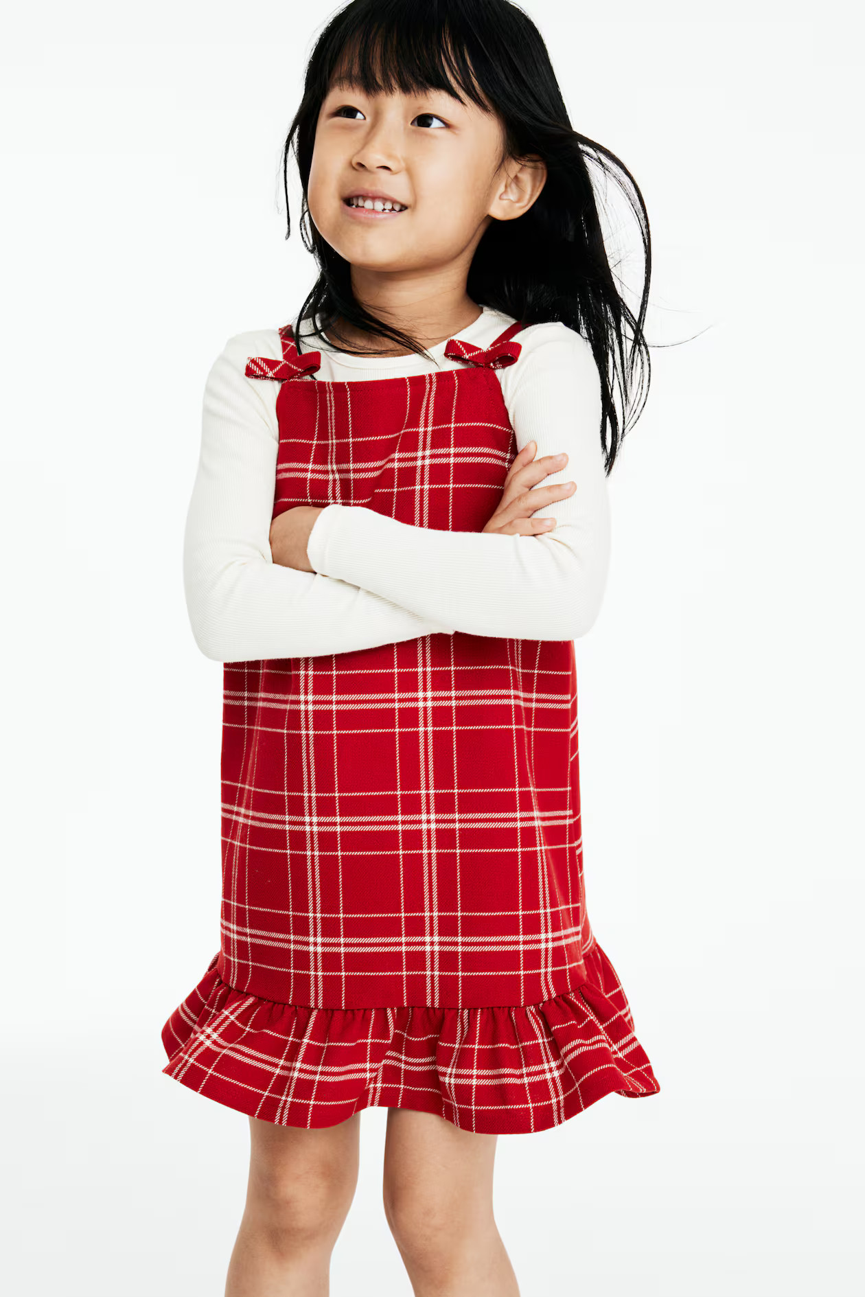 2-piece Dress and Top Set - Red/white - Kids | H&M US | H&M (US + CA)