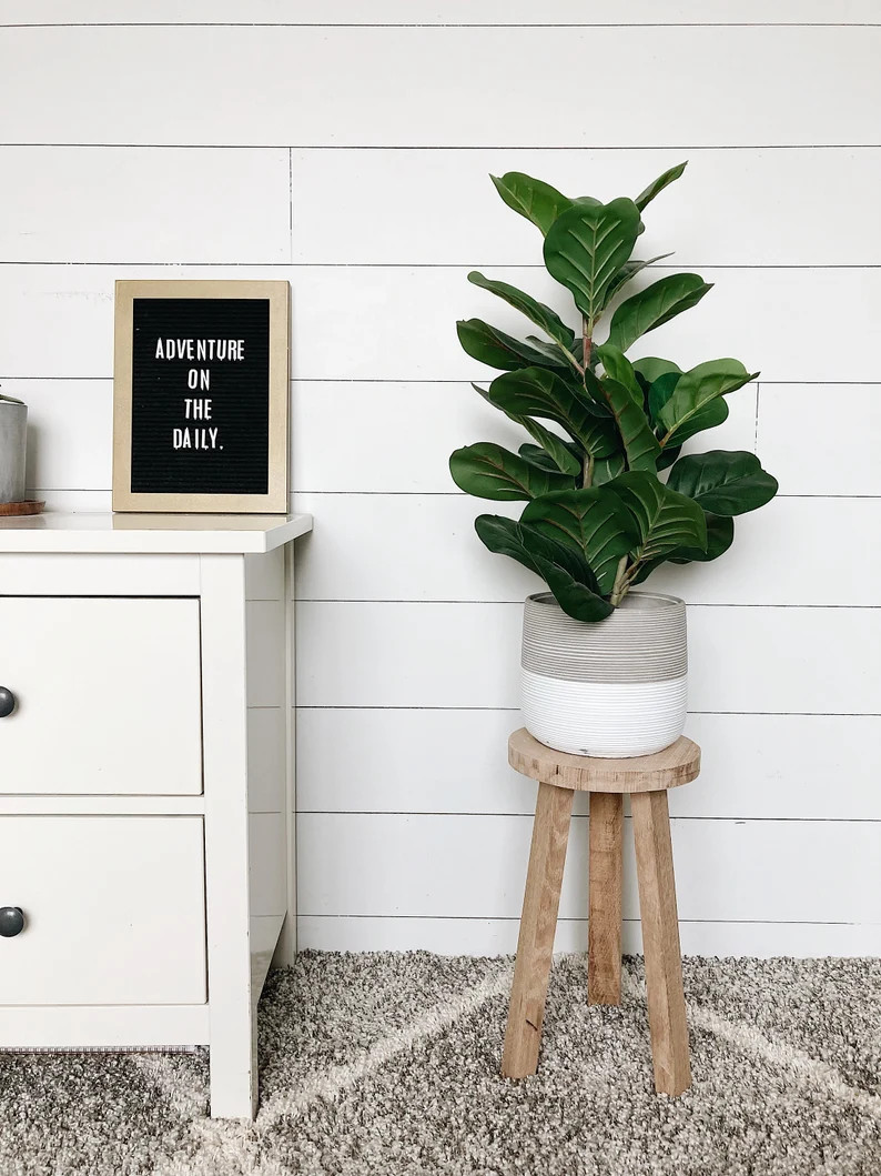 Stool, White oak stool, Plant stand, Handmade, Modern furniture, Natural wood, White dipped stool... | Etsy (US)