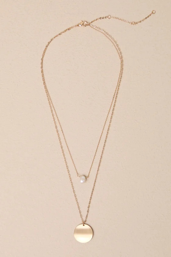 Effortlessly Ravishing Gold Pearl Pendant Layered Necklace | Lulus