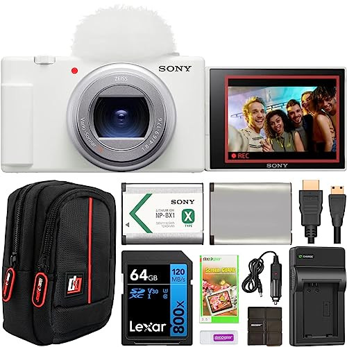 Sony ZV-1 II Vlog Camera with 4K Video & 20.1MP for Content Creators and Vloggers White ZV-1M2/W Bundle with Deco Gear Case + Extra Battery + 64GB Memory Card + HDMI Micro Cable + Accessories Kit | Amazon (US)