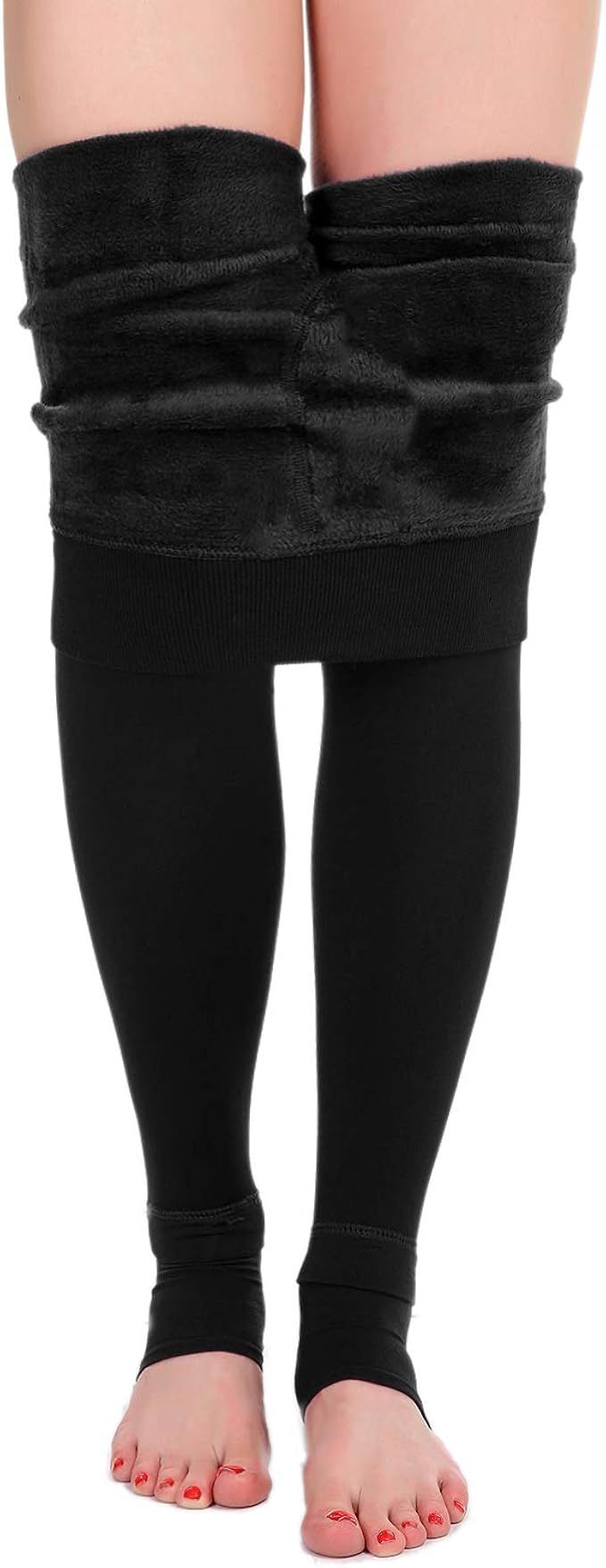 ATHVOTAR Fleece Lined Winter Warm Leggings for Women Thick Thermal Velvet Tights | Amazon (US)