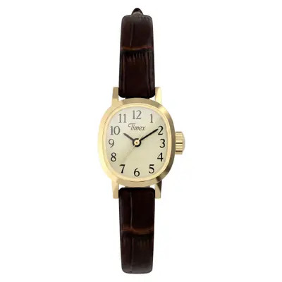 Timex® Cavatina Leather Strap Watch in Brown at Nordstrom | Nordstrom