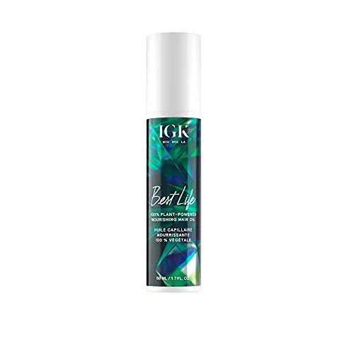 IGK BEST LIFE 100% Plant Powered Nourishing Hair Oil | Smooth + Soften + Heat Protectant | Vegan + Cruelty Free | 1.5 Oz | Amazon (US)