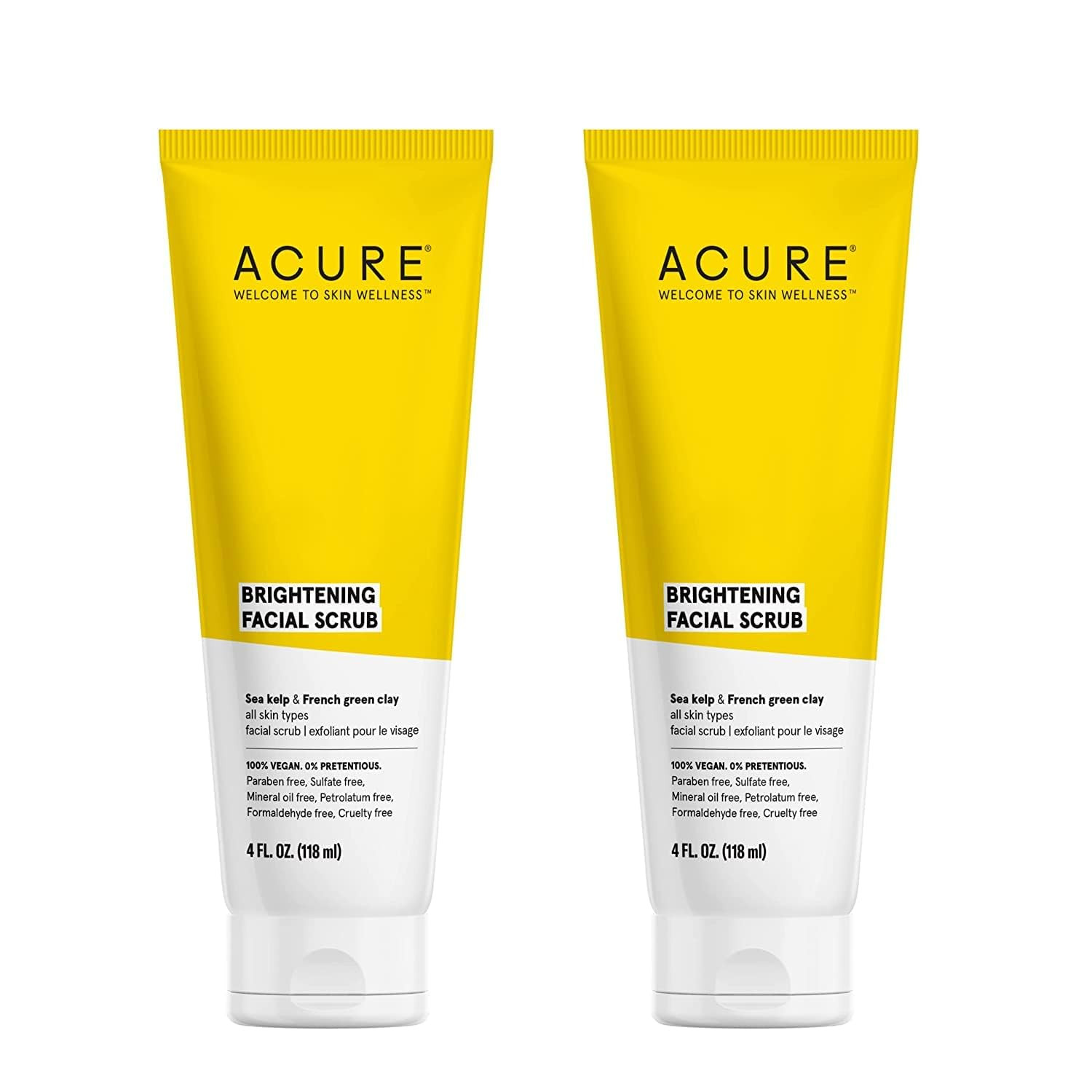 Acure Organics Brightening Facial Scrub, 4 fl. oz, Pack of 2 | Amazon (US)