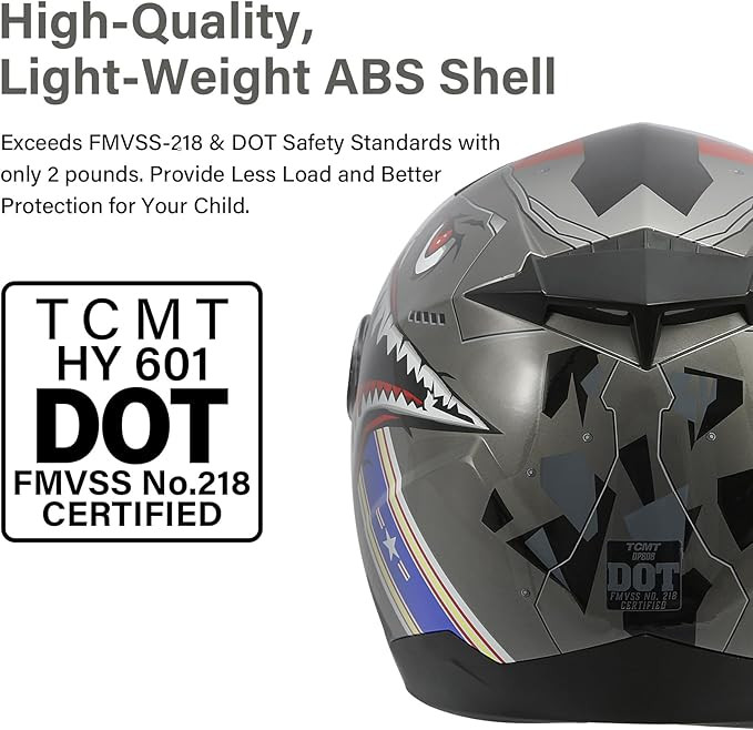 TCMT Dot Youth Kids Full Face Motorcycle Helmet Motocross Mountain Bike BMX MX ATV Dirt Bike Off-... | Amazon (US)