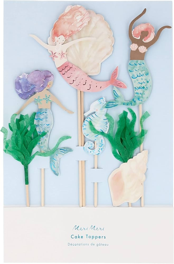 Meri Meri Mermaid Cake Toppers (Pack of 7) | Amazon (US)