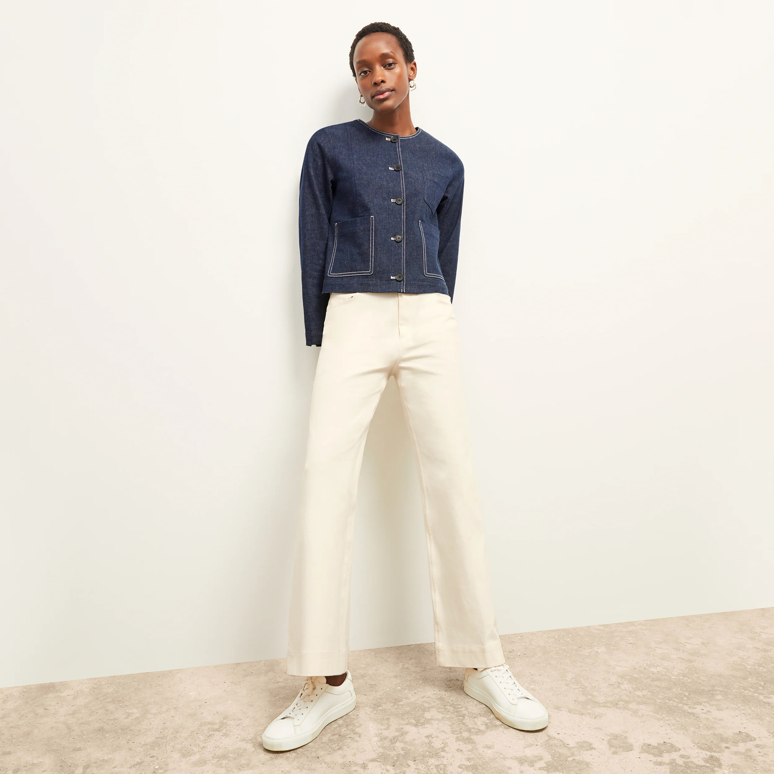 Kane Jacket - Stretch Denim Suiting :: Dark Wash | MM LaFleur