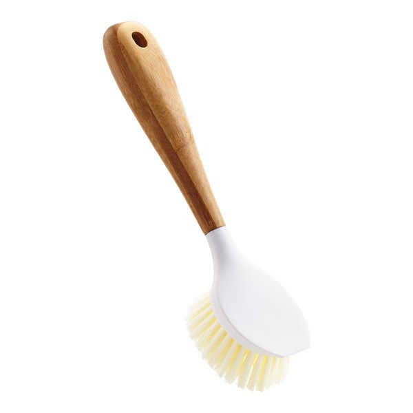 Full Circle White & Bamboo Be Good Dish Brush | The Container Store