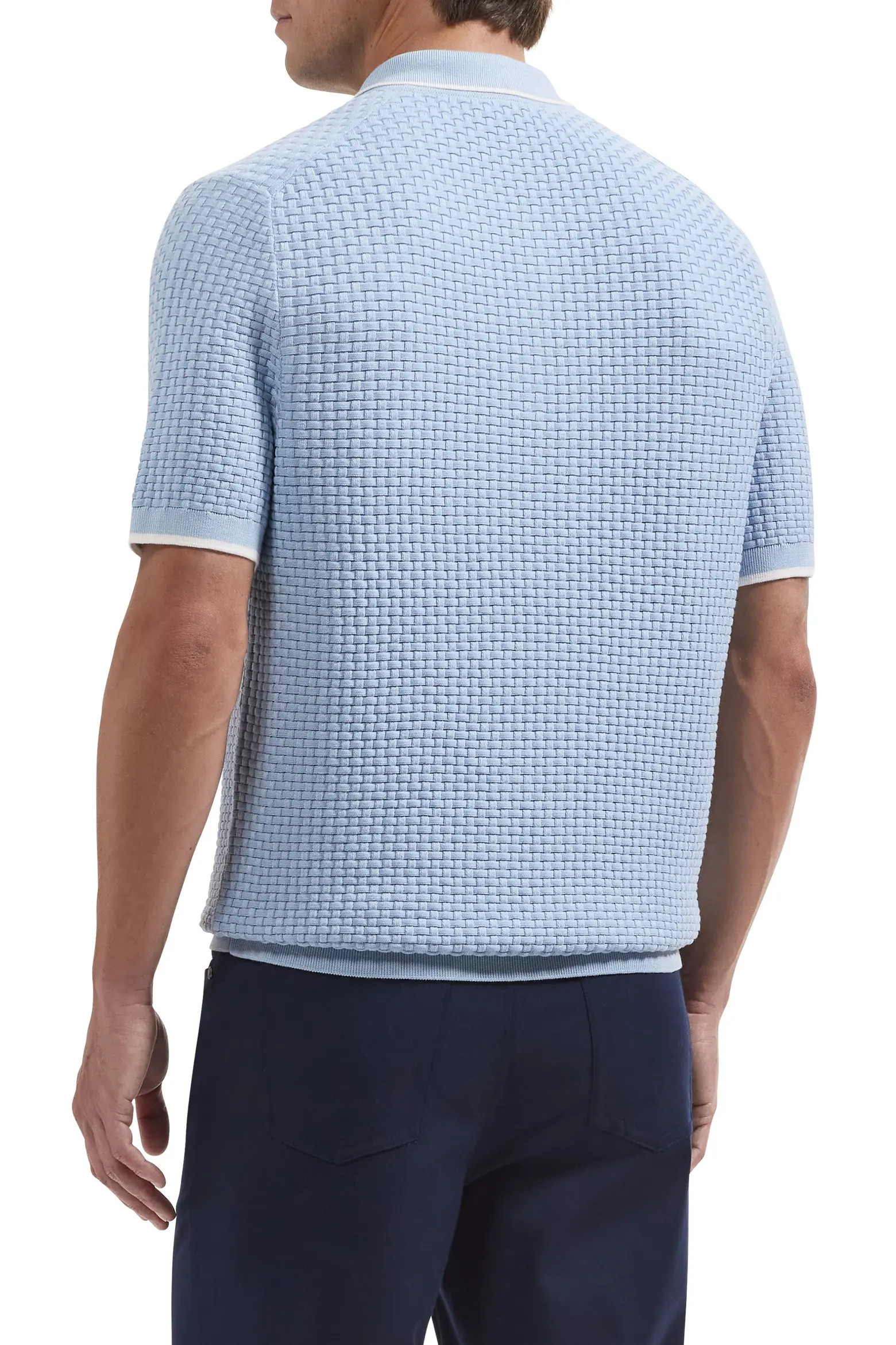 Bugatchi Basket Stitch Cotton Blend Polo Sweater (Men) | Nordstrom | Nordstrom