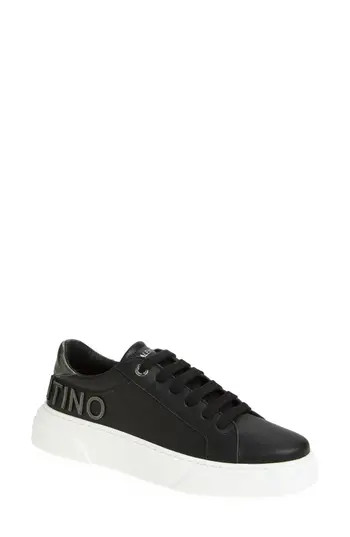 VALENTINO BY MARIO VALENTINO Alice Leather Sneaker in Black at Nordstrom Rack, Size 6.5 | Nordstrom Rack