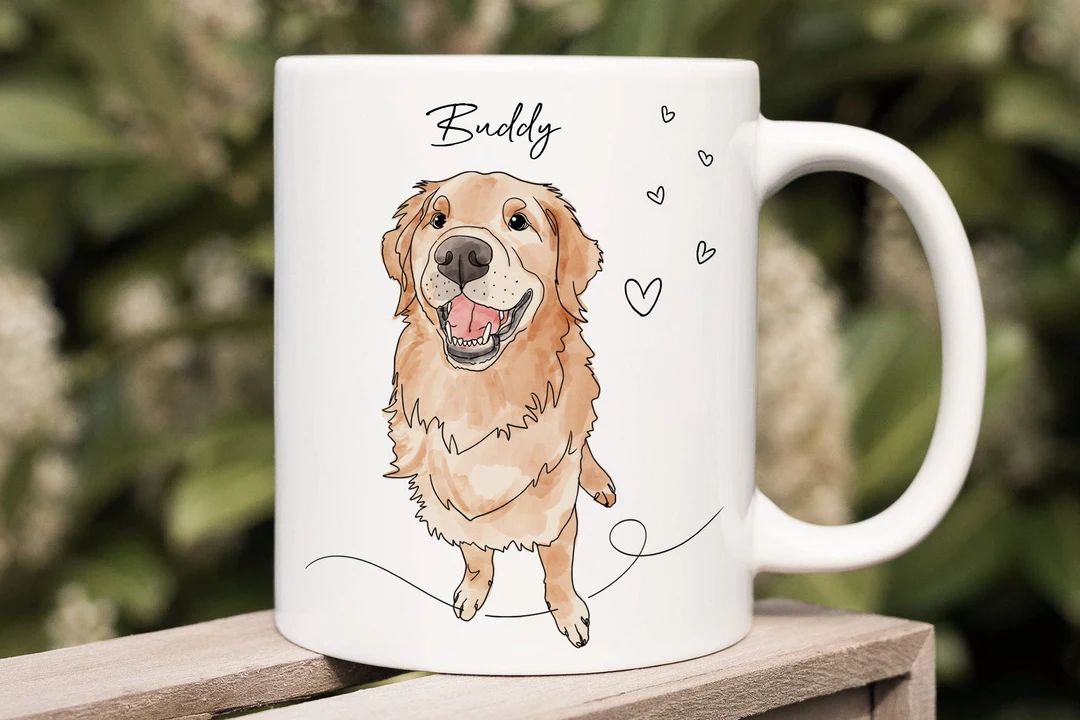Custom Dog Art, Dog Line Art, Custom Dog Mug,Dog Dad Mug, Dad gift, Dog Owner Gift, Dog Mug, Dog ... | Etsy (US)