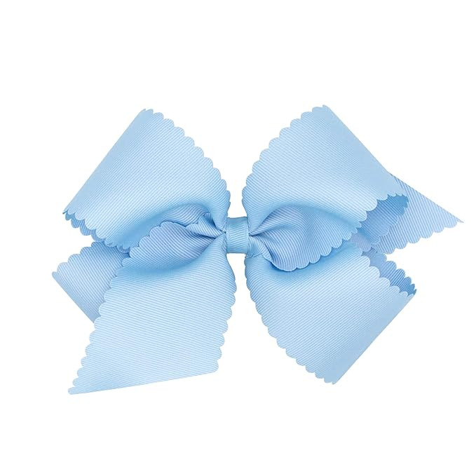Wee Ones Girls' Classic Grosgrain Hair Bow with Scalloped Edges and Plain Wrap Center on a WeeSta... | Amazon (US)