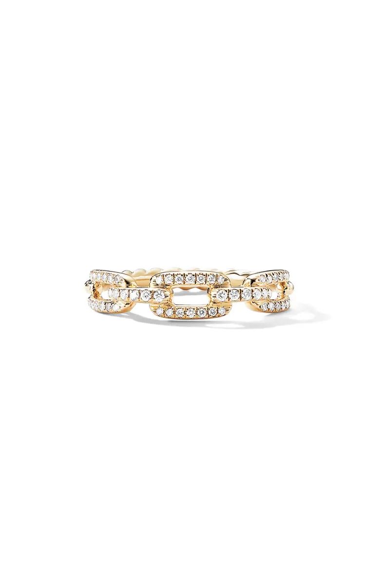Stax 18K Gold Single Row Pavé Chain Link Ring with Diamonds | Nordstrom