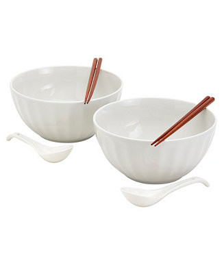 INFUSE Asian Ceramic 8 Piece Ramen Bowl Set - Macy's | Macy's