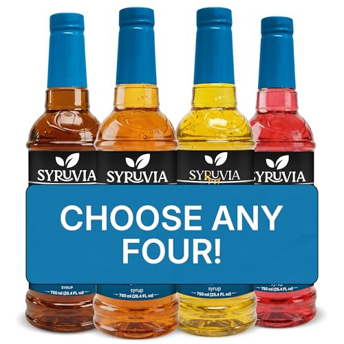 Syruvia Sugar Free Coffee Syrup – Choose Your Flavors Custom Bundle – Premium Flavored Syrup for Coffee, Drinks & Lattes – 25.4 fl oz Bottles – Build Your Own 4 Pack | Amazon (US)