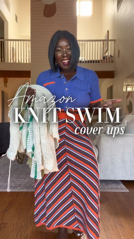 These Amazon knitted cover ups are absolutely gorgeous!! I ordered a size large in all :) Such fantastic quality at  a great price! Styled each set for the beach! Which is your fave?!

#LTKswim #LTKfindsunder50 #LTKVideo