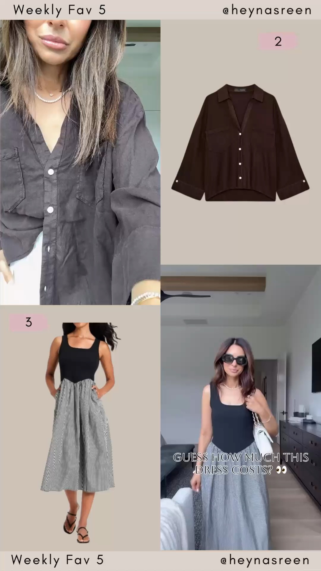Fav 5:
#2: Zara linen top
#3: Target gingham dress