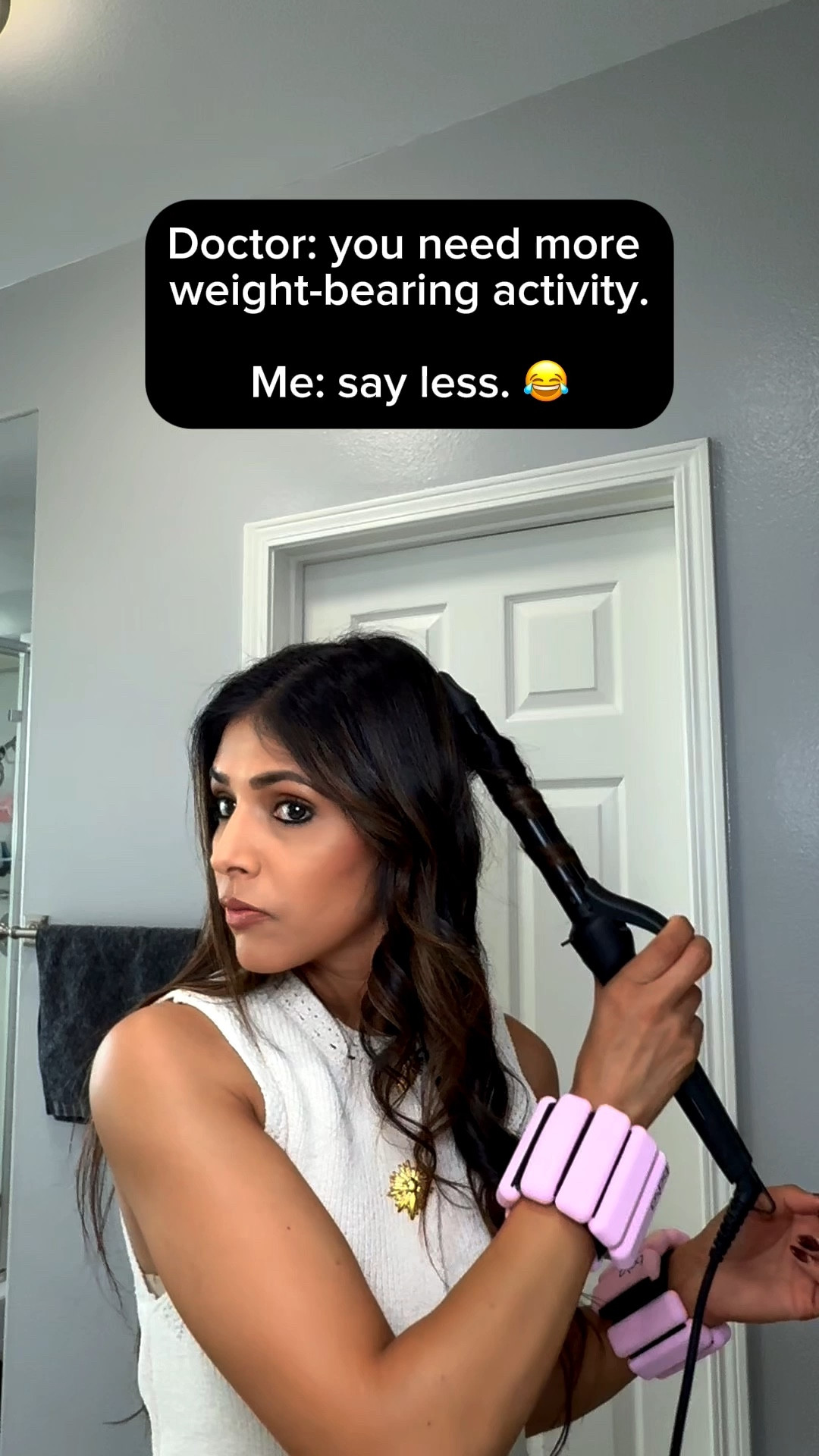 Call it what you want — I’m just mixing arm day with hair day. Efficiency, baby. 💪🏽

#LTKOver40 #LTKActive #LTKBeauty