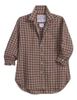 EILEEN Small Brown and Yellow Check, Italian Flannel Small Brown and Yellow Check / XL | Frank & Eileen