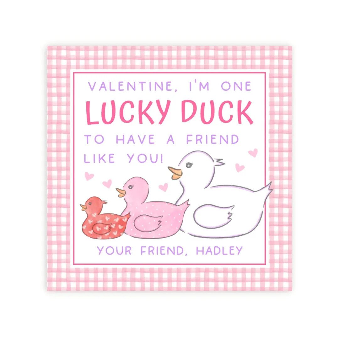 Printable Valentine Cards for Kids, Rubber Duck Valentine Tag, Ducky Valentine, Toddler Valentine... | Etsy (US)