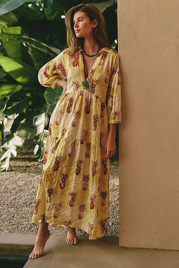 Carolita Printed Tiered Shirt Dress by Celandine | Anthropologie (US)