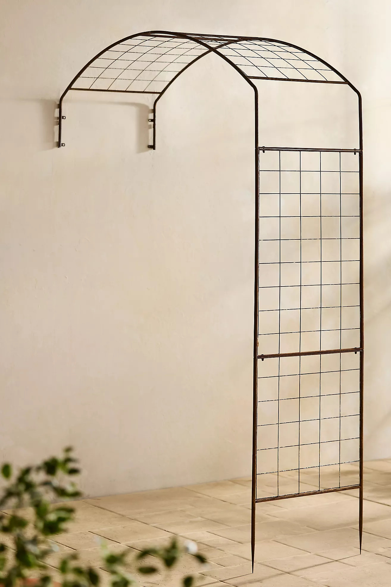 Aged Steel Garden Half Arch | Anthropologie (US)